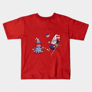 Male And Female 4th Of July Gnome Kids T-Shirt